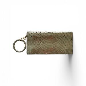 Ted Rossi Gold Snake Print Clutch